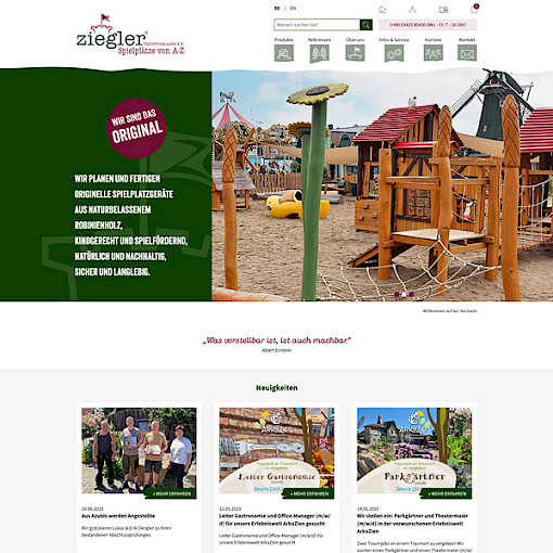 Neue Website für Ziegler Spielplätze